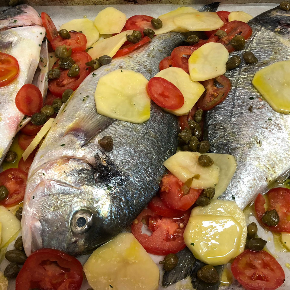 Pasticceria Fioravanti catering pesce al forno